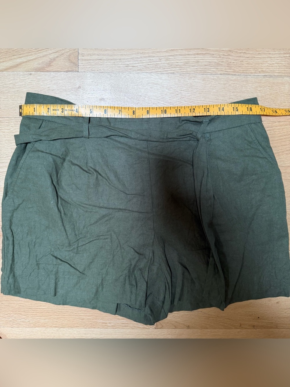 Dalia Olive Green Flat Front Women’s Shorts